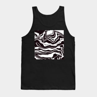 Black and White Marble Swirls Abstract Art Design Tank Top